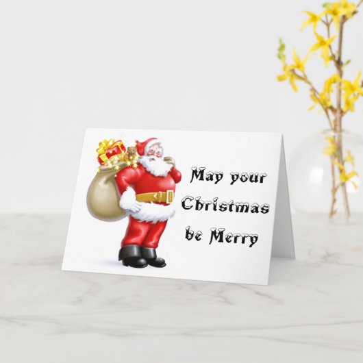 **クリスマスにサンタ様のお気持ち** カード (黄色い花)