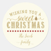 クリスマスにスイートな願いをステッカー ラウンドシール (正面)