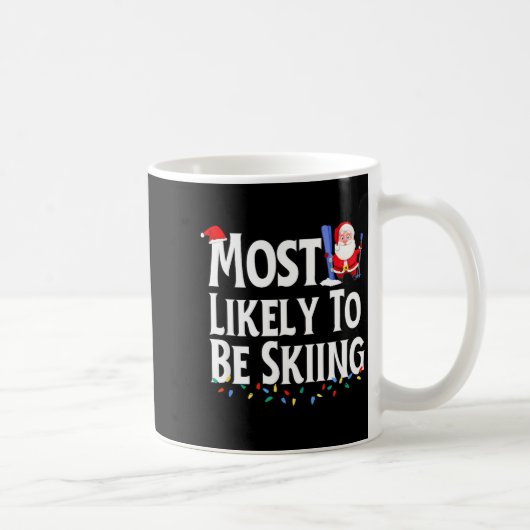 クリスマスにスキーしてるのが一番ありそうな面白い  コーヒーマグカップ (右)