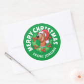 クリスマスにスコビーリース |パーソナライズされた | ラウンドシール (封筒)