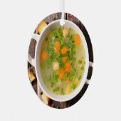 クリスマスにスープを飲む |スーッおもしろいプパン メタルオーナメント (正面右)