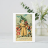 クリスマスにセント・ニックと子供 シーズンポストカード (スタンド正面)