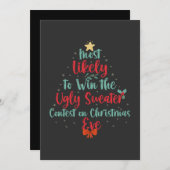 クリスマスにダサい服コンテストで勝つ可能性が最も高い 招待状 (正面/裏面)