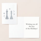 クリスマスにチェスのキングと女王。 箔カード (ディスプレー)