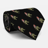 クリスマスにツタの葉のロビンにとまった野鳥 ネクタイ (ロール)