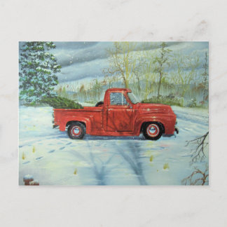 クリスマスにツリーをピックアップ シーズンポストカード