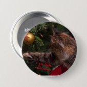 クリスマスにツリーを直す猫 ピンバックボタン 缶バッジ (正面&裏面)
