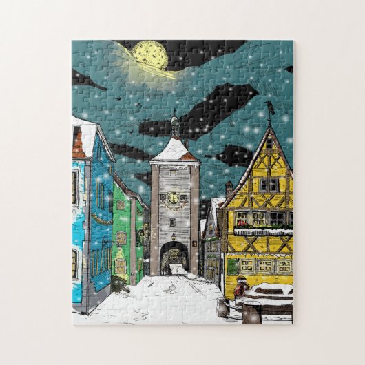 クリスマスにドイツのローテンブルクのオブ・デル・タウバー ジグソーパズル (縦)