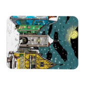 クリスマスにドイツのローテンブルクのオブ・デル・タウバー マグネット (横)