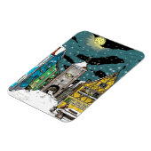 クリスマスにドイツのローテンブルクのオブ・デル・タウバー マグネット (左側)