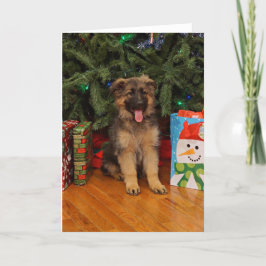 クリスマスにドイツの羊飼いの子犬 シーズンカード