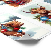 クリスマスにハイランド牛 ポスター (角)