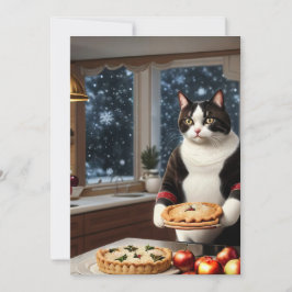 クリスマスにパイを持つタキシード猫|過去記事 シーズンカード