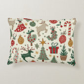 クリスマスにパターン（の模様が）ある合うクッションだ アクセントクッション (裏面)