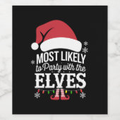 クリスマスにパーティーする可能性が最も高い ワインラベル (シングルラベル)