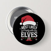 クリスマスにパーティーする可能性が最も高い 缶バッジ (正面&裏面)