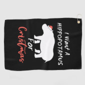 クリスマスにヒッポタマスが欲しい ゴルフタオル (横)