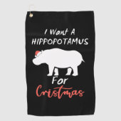 クリスマスにヒッポタマスが欲しい ゴルフタオル (正面)