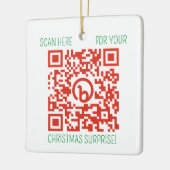 クリスマスにビジネスプロモーションQRコードを追加する セラミックオーナメント (左)