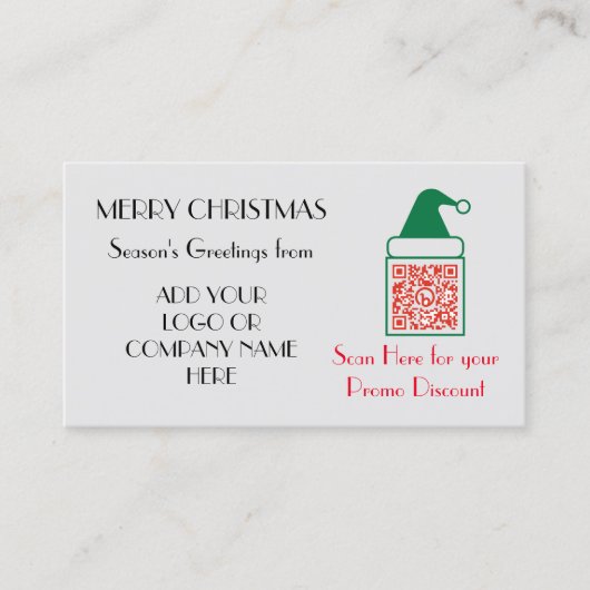 クリスマスにビジネスプロモーションQRコードを追加する 割引カード (正面)