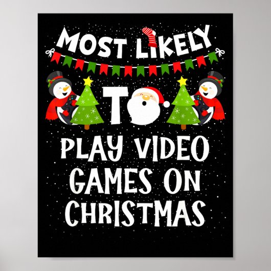 クリスマスにビデオゲームで遊んでそうな人 ポスター (正面)
