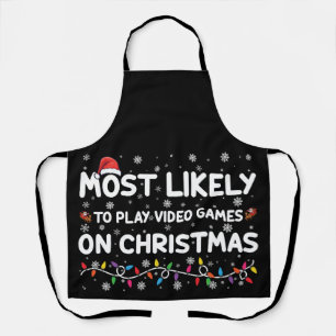 クリスマスにビデオゲームをする可能性が最も高いゲーマー エプロン