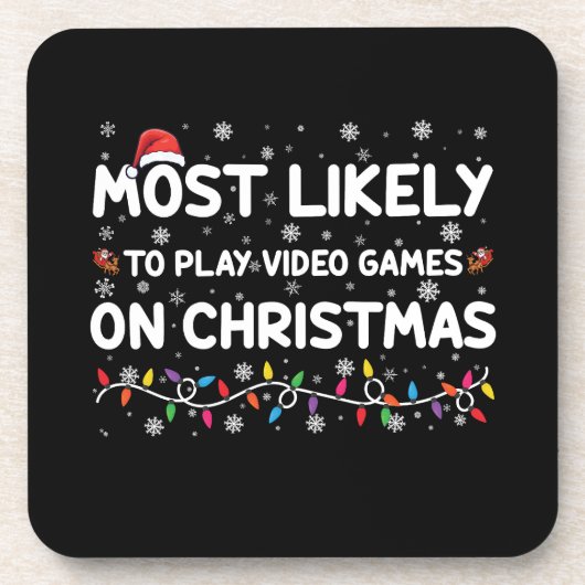 クリスマスにビデオゲームをする可能性が最も高いゲーマー コースター (正面)