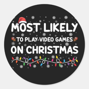 クリスマスにビデオゲームをする可能性が最も高いゲーマー ラウンドシール