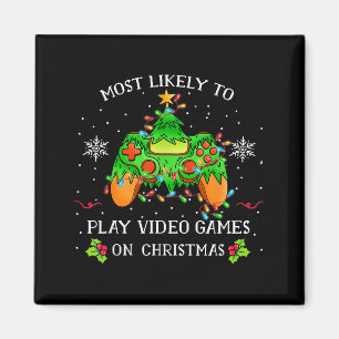 クリスマスにビデオゲームをする可能性が最も高い面白いゲーマー マグネット