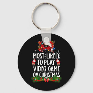 クリスマスにビデオゲームをする可能性が最も高いXmas キーホルダー