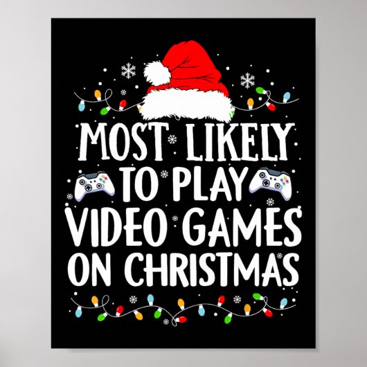 クリスマスにビデオゲームをする確率が最も高いビデオ ポスター (正面)