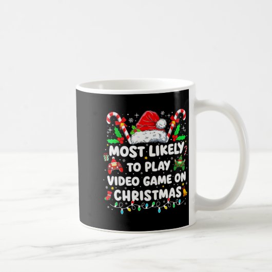 クリスマスにビデオゲームをする確率が最も高い面白い コーヒーマグカップ (右)