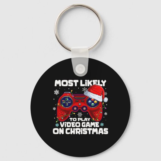 クリスマスにビデオゲームをする確率が最も高い1 キーホルダー (正面)