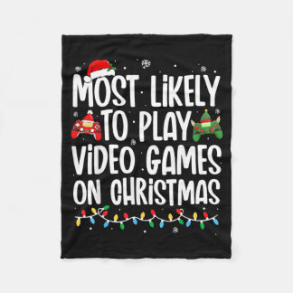 クリスマスにビデオゲームをする確率が最も高い フリースブランケット