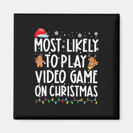 クリスマスにビデオゲームをする確率が最も高い マグネット (正面)