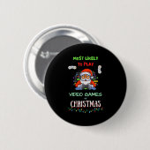 クリスマスにビデオゲームをする確率が最も高い 缶バッジ (正面&裏面)