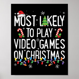 クリスマスにビデオゲームをする確率が最も高い 面白い ポスター