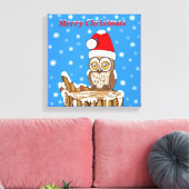 クリスマスにフクロウの雪片 キャンバスプリント (インサイチュ (リビング))