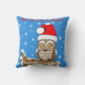 クリスマスにフクロウの雪片 クッション (裏面)