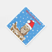 クリスマスにフクロウの雪片 スタンダードランチョンナプキン (角)