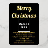 クリスマスにブラックビジネスブランド 箔シーズンカード (正面)