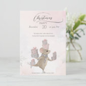 クリスマスにプレゼントを贈るかわいいネズミ 招待状 (スタンド正面)