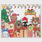 クリスマスにペット ラッピングペーパー (フラット)