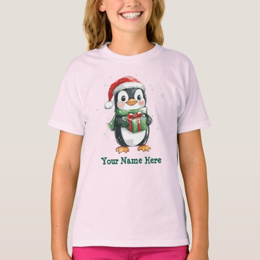 クリスマスにペンギンを食べる Tシャツ (正面)