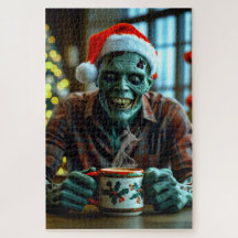クリスマスにホットドリンクを楽しむ不気味なゾンビ!