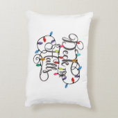 クリスマスにホールの休日のライトを飾る アクセントクッション (裏面(縦))