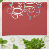 クリスマスにホールの休日のライトを飾る キッチンタオル (折り畳み)