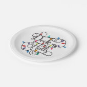 クリスマスにホールの休日のライトを飾る ペーパープレート (アングル)