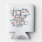 クリスマスにホールの休日のライトを飾る 缶クーラー (裏面)