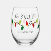 クリスマスにライトアップしよう ステムなしワイングラス (正面)